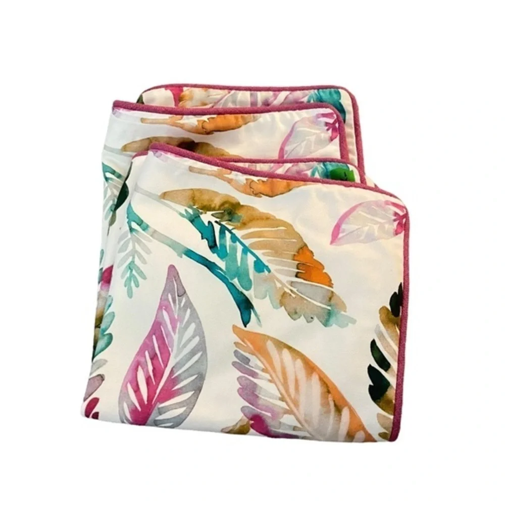 Custom Hot Pink Trimmed Leaf Botanical Print Throw Pillow Covers 22